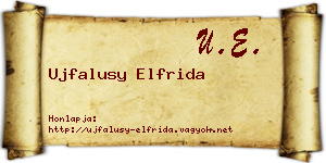 Ujfalusy Elfrida névjegykártya